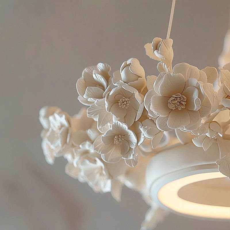 Lustre en Fleurs de Céramique - Élégance Romantique et Chaleureuse