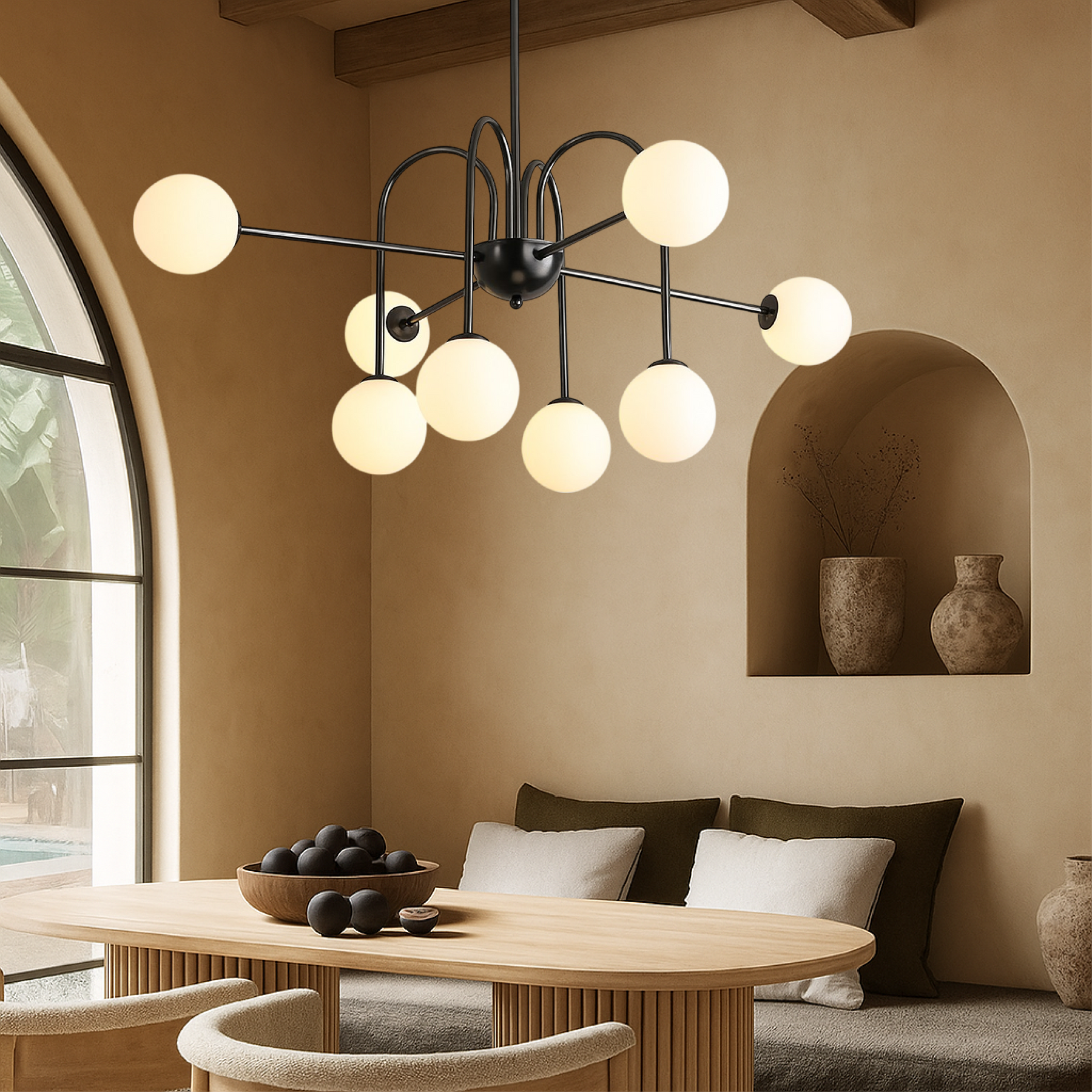Lustre Contemporain en Verre - Design Artistique et Éclairage LED