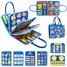 Livre Montessori Interactif pour Enfants - Activités Engagantes avec Lacets et Boutons