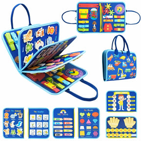 Livre Montessori Interactif pour Enfants - Activités Engagantes avec Lacets et Boutons