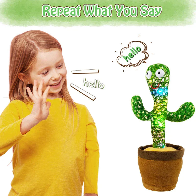 Cactus en Peluche Interactif pour Enfants - Jouet Doux et Dansant pour Décoration