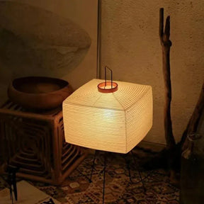 Lampe en Papier de Riz Japandi - Éclairage Ambiant et Style Wabi-Sabi