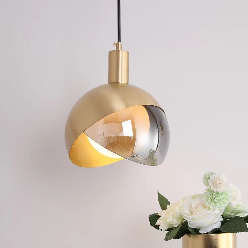 Suspension en Verre Doré Moderne - Design Scandinave Élégant et Réglable