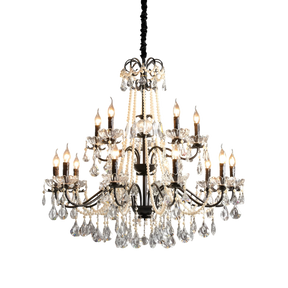 Lustre en Cristal Noir Contemporain - Élégance et Luxe pour Votre Intérieur