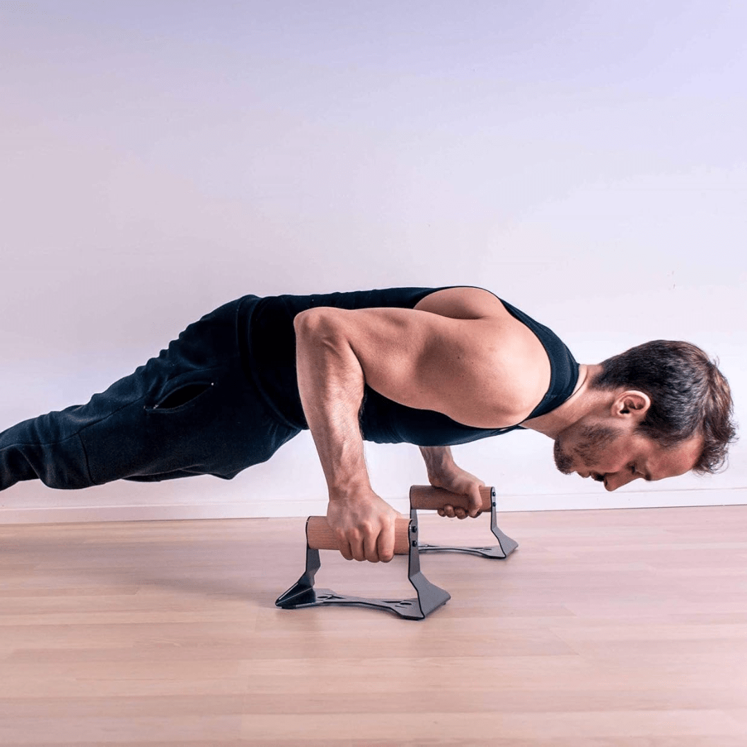 Barres de Pompes en Bois Ergonomiques - Stabilité et Confort pour Entraînement