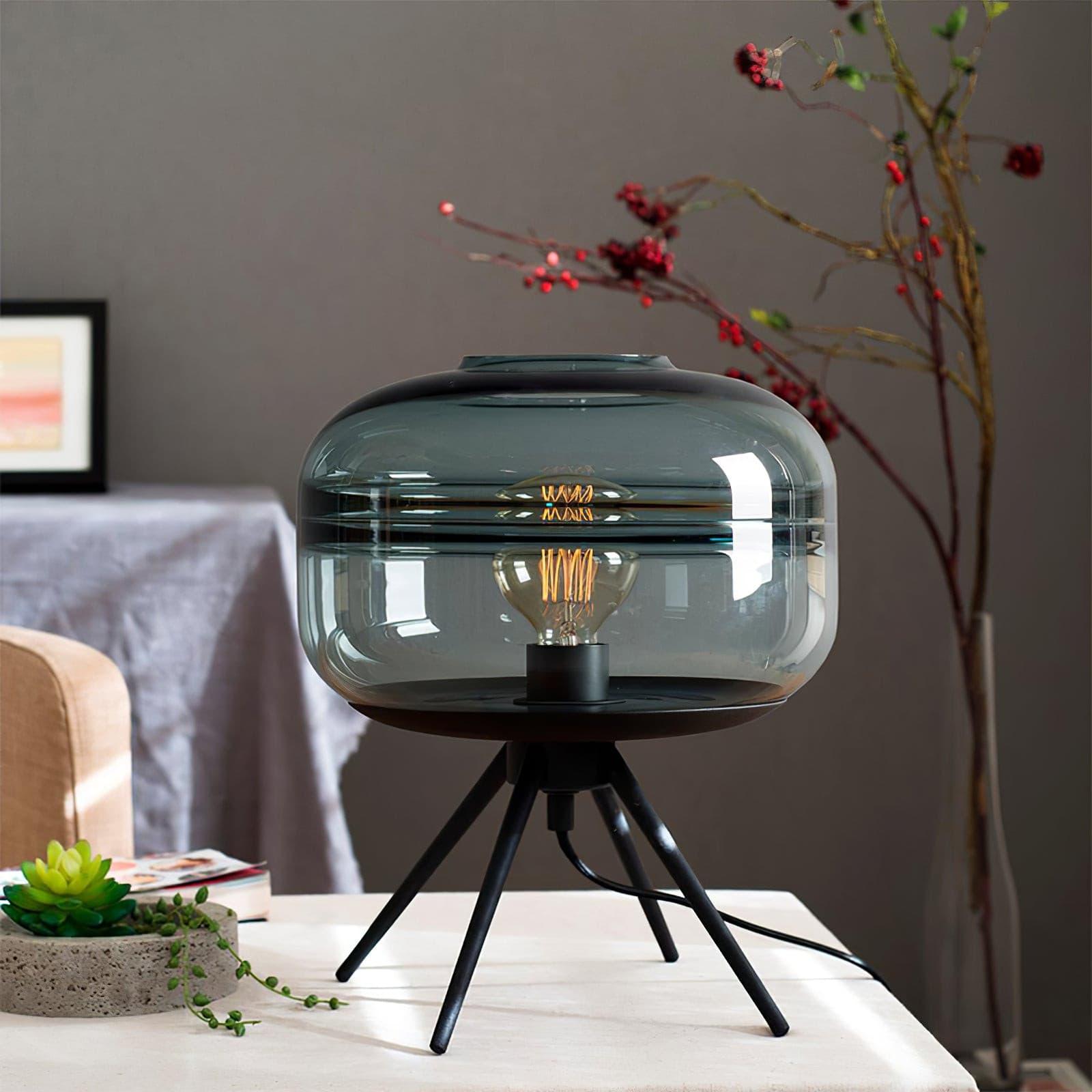 Lampe de Table LED en Verre - Éclairage Chaleureux et Design Élégant