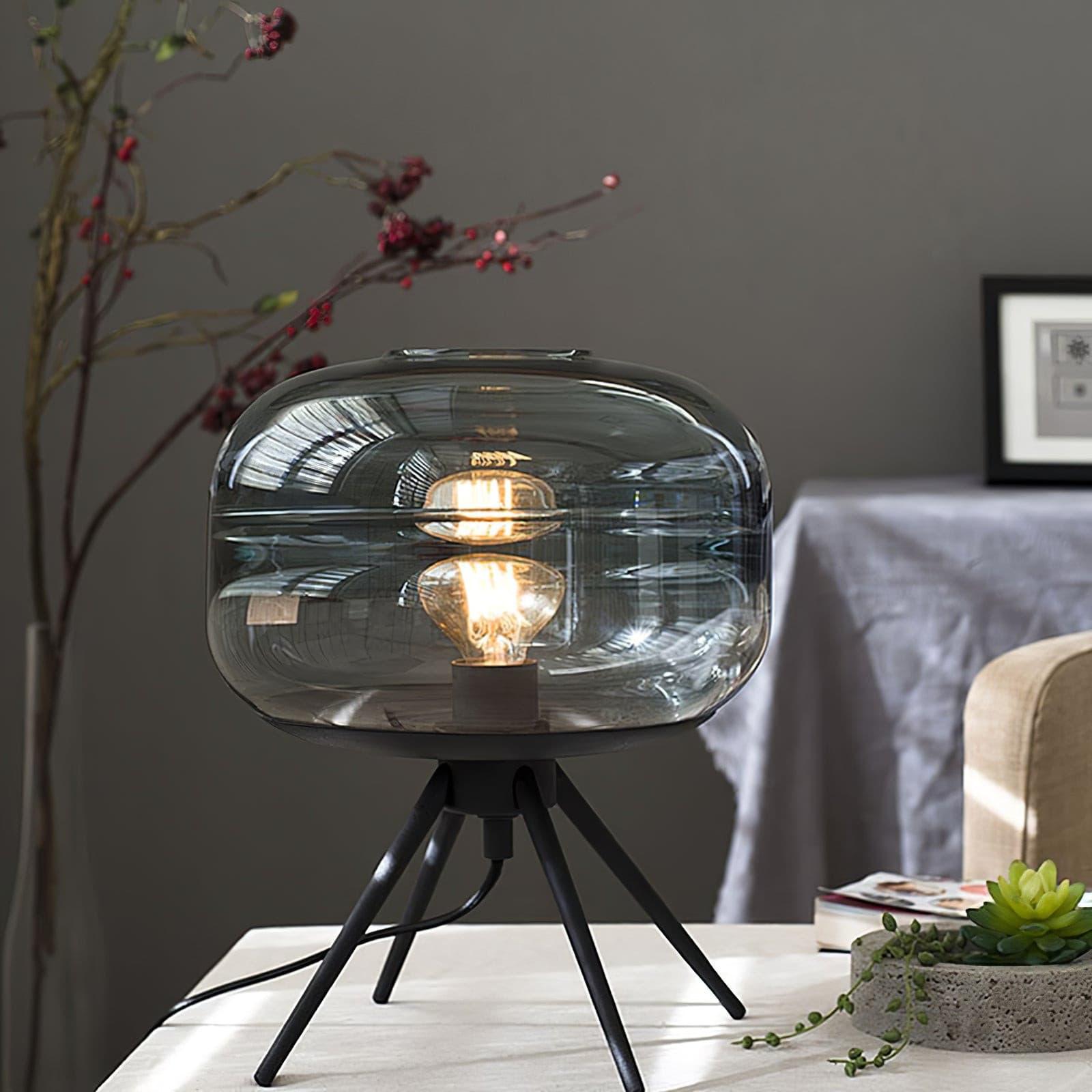 Lampe de Table LED en Verre - Éclairage Chaleureux et Design Élégant