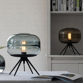 Lampe de Table LED en Verre - Éclairage Chaleureux et Design Élégant