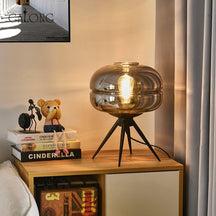 Lampe de Table LED en Verre - Éclairage Chaleureux et Design Élégant