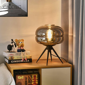 Lampe de Table LED en Verre - Éclairage Chaleureux et Design Élégant
