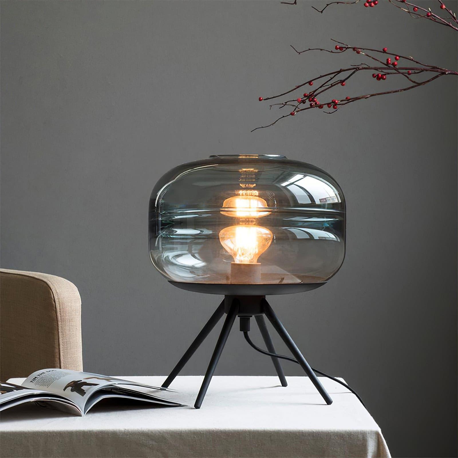 Lampe de Table LED en Verre - Éclairage Chaleureux et Design Élégant