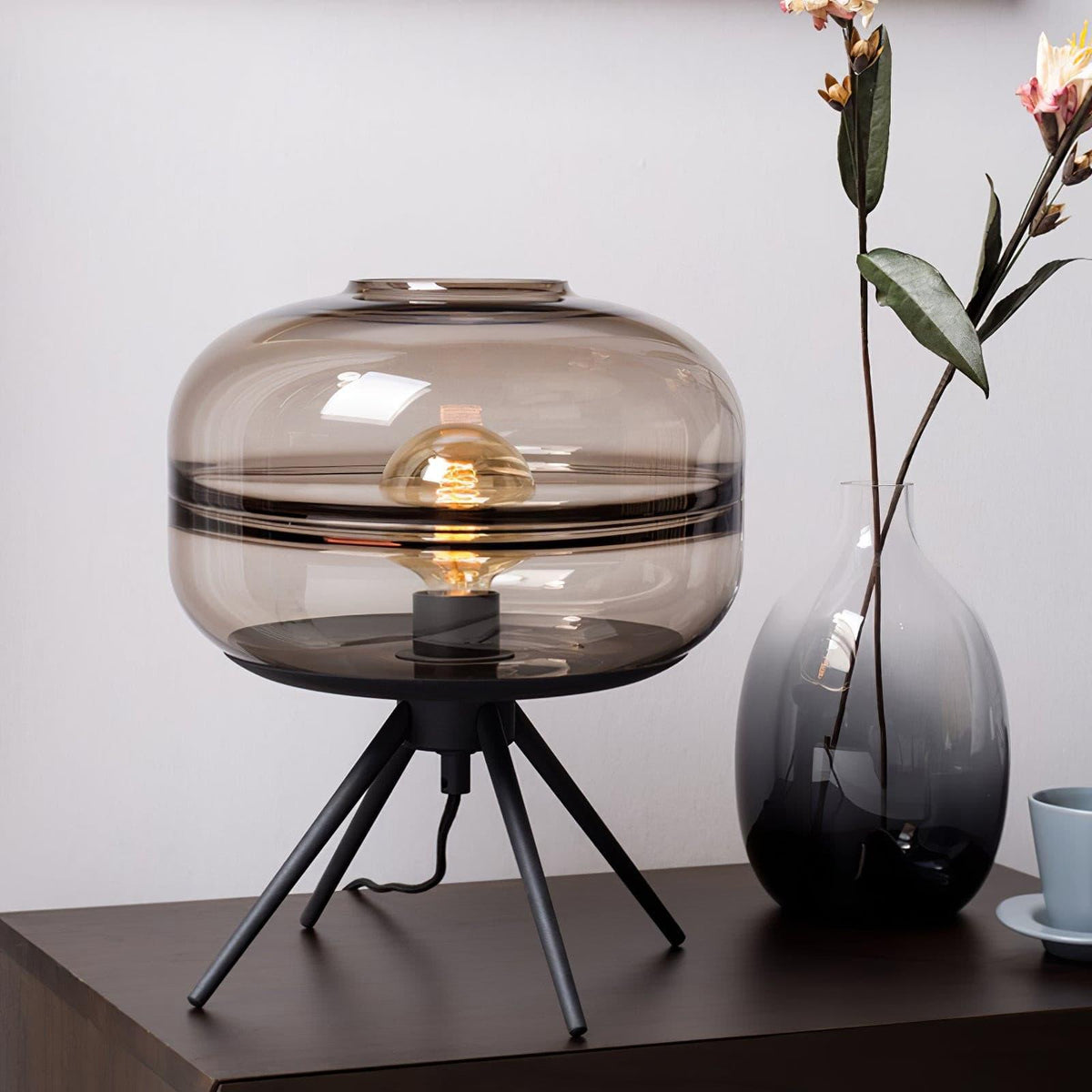 Lampe de Table LED en Verre - Éclairage Chaleureux et Design Élégant