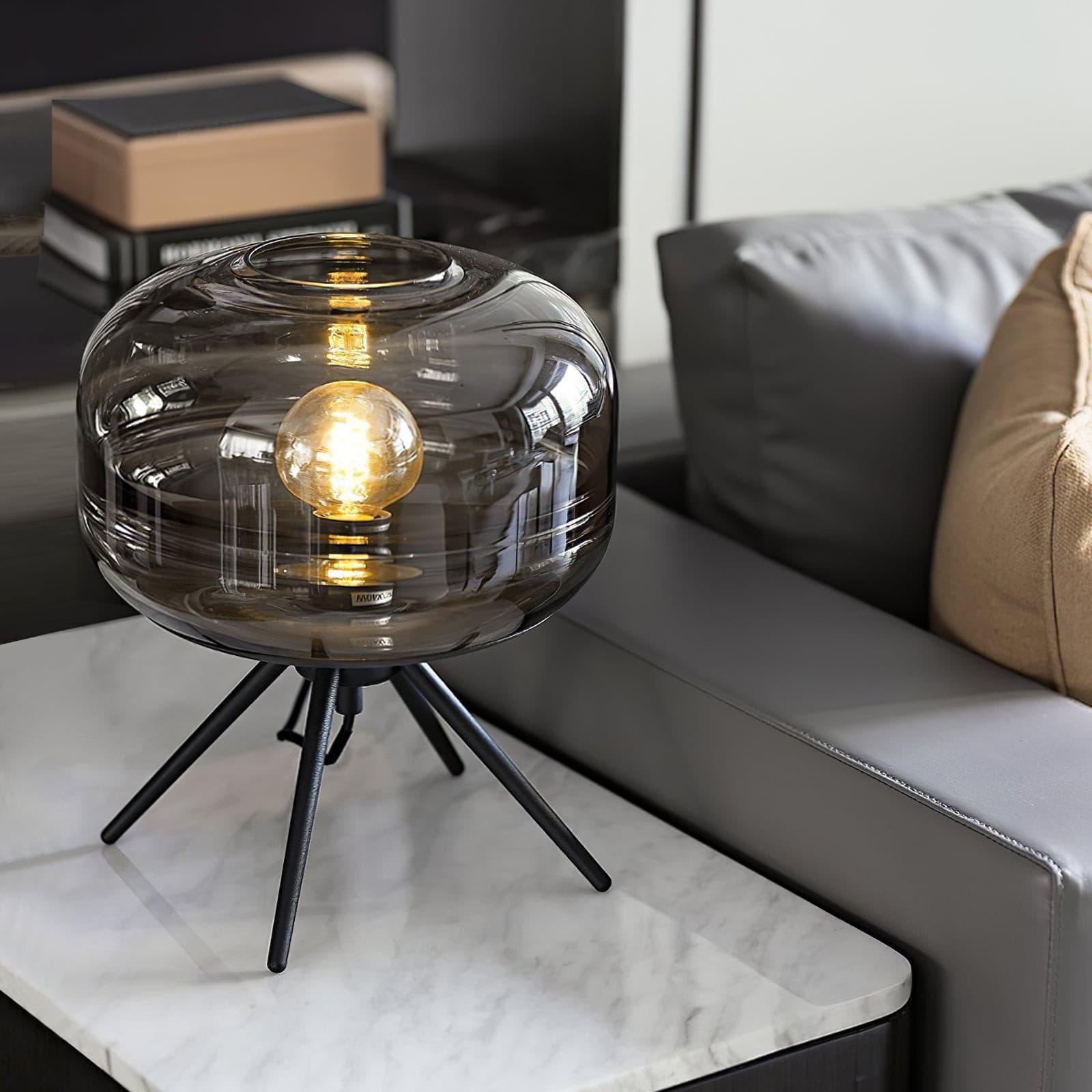 Lampe de Table LED en Verre - Éclairage Chaleureux et Design Élégant