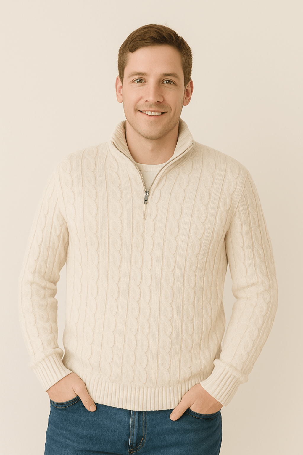 Pull en Tricot Doux pour Hommes - Élégance Moderne et Chaleur Confortable