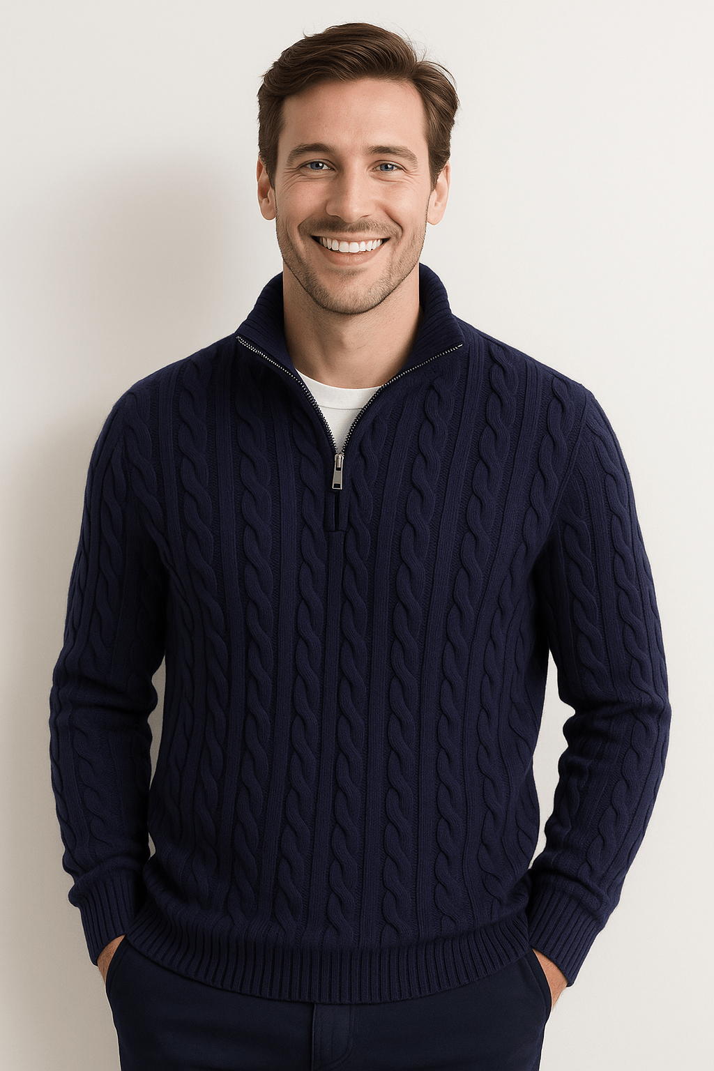 Pull en Tricot Doux pour Hommes - Élégance Moderne et Chaleur Confortable
