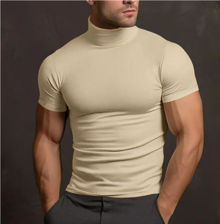 Col Roulé Moderne à Manches Courtes - Élégance et Confort pour Toutes Occasions