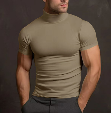 Col Roulé Moderne à Manches Courtes - Élégance et Confort pour Toutes Occasions