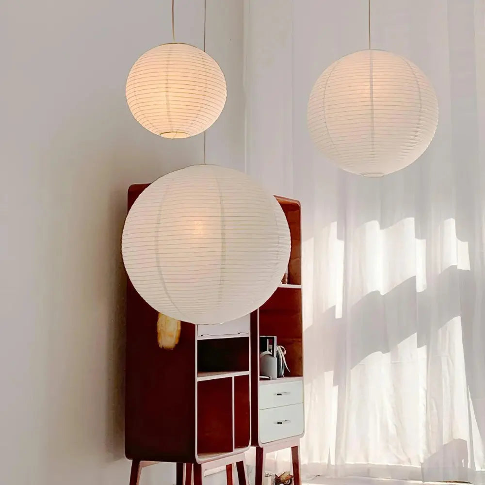 Lustre en Papier de Mulberry - Luminaire Suspendu à Hauteur Ajustable