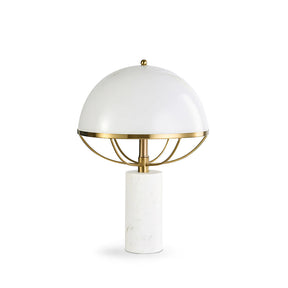 Lampe en Verre Dorée avec Socle en Marbre - Éclairage Ambiant et Élégant pour Intérieur