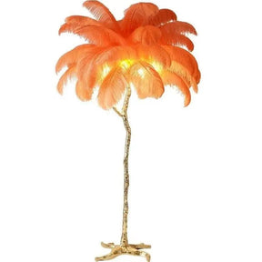 Lampe sur Pied en Plume d'Ostrich - Éclairage Ambiant et Élégant