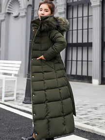 Manteau Puffer Long pour Femmes - Élégant et Confortable pour Hiver