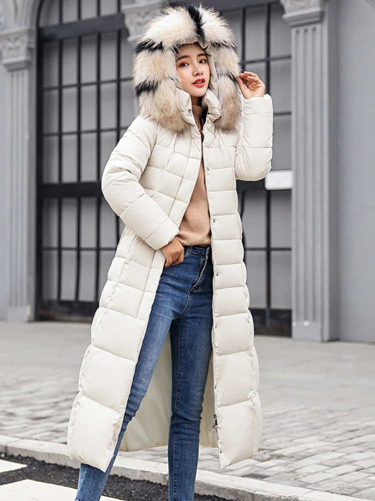 Manteau Puffer Long pour Femmes - Élégant et Confortable pour Hiver
