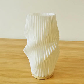 Lampe de Bureau Crème Élégante - Design Plissé et Éclairage Ambiant