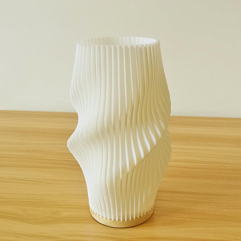 Lampe de Bureau Crème Élégante - Design Plissé et Éclairage Ambiant