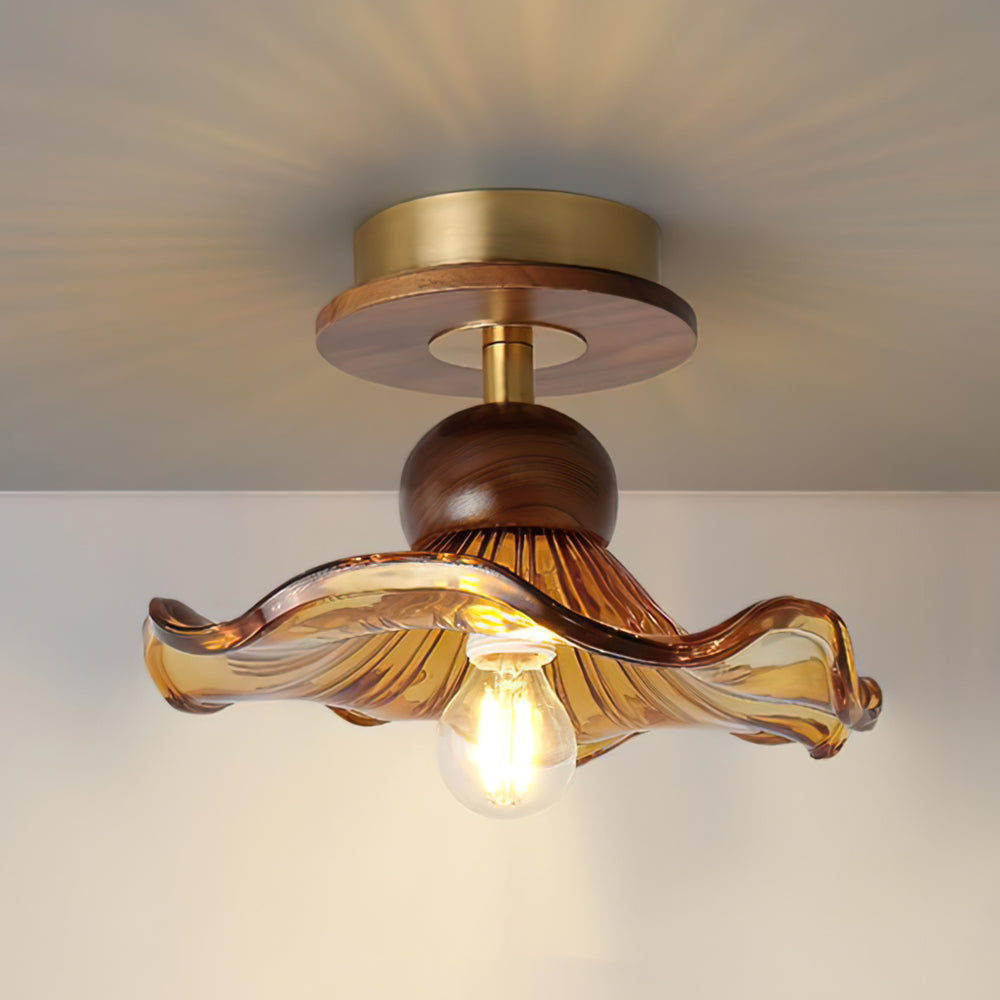 Lampe de Plafond en Bois - Ambiance Sereine et Élégante