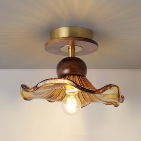 Lampe de Plafond en Bois - Ambiance Sereine et Élégante