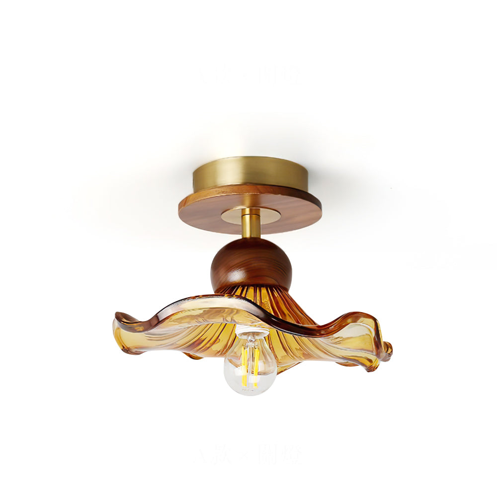 Lampe de Plafond en Bois - Ambiance Sereine et Élégante