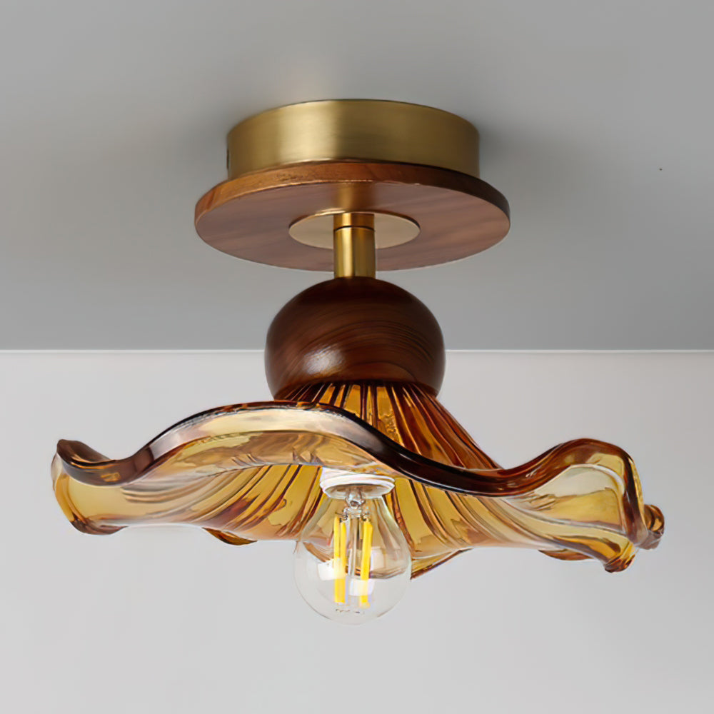 Lampe de Plafond en Bois - Ambiance Sereine et Élégante