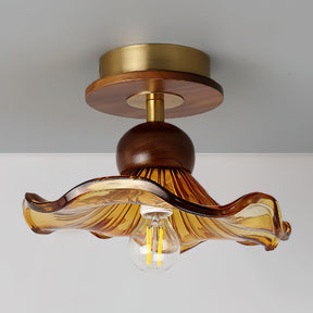 Lampe de Plafond en Bois - Ambiance Sereine et Élégante