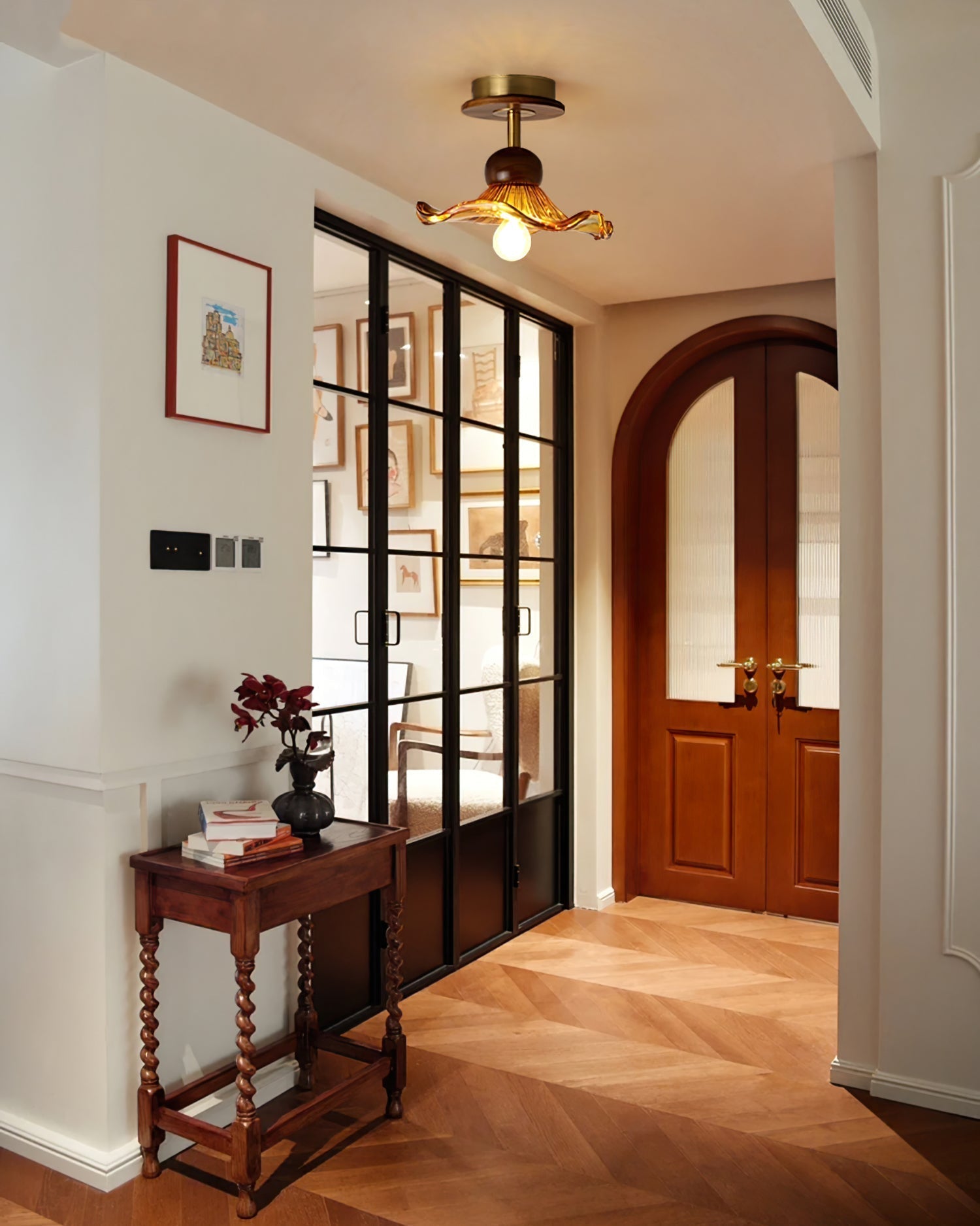 Lampe de Plafond en Bois - Ambiance Sereine et Élégante