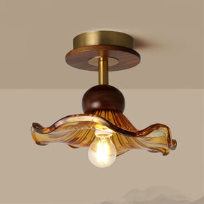 Lampe de Plafond en Bois - Ambiance Sereine et Élégante