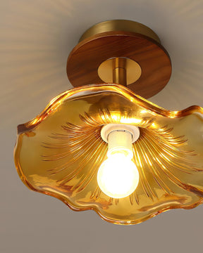 Lampe de Plafond en Bois - Ambiance Sereine et Élégante