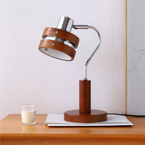 Lampe de Bureau Élégante en Bois - Design Moderne et Tête Rotative
