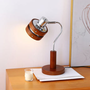 Lampe de Bureau Élégante en Bois - Design Moderne et Tête Rotative