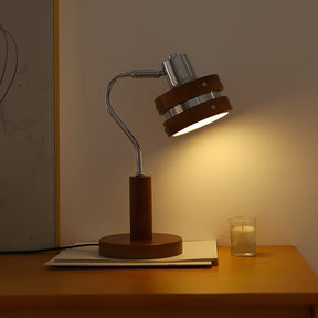 Lampe de Bureau Élégante en Bois - Design Moderne et Tête Rotative