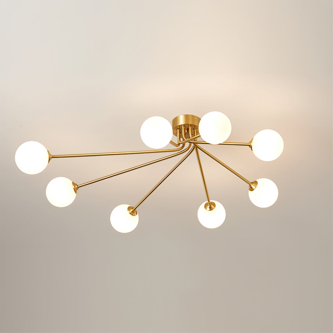 Lampe de Plafond Atmosphérique en Laiton - Design Minimaliste et Éclairage Raffiné