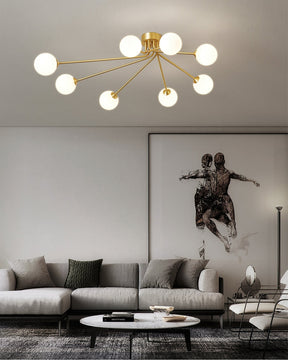 Lampe de Plafond Atmosphérique en Laiton - Design Minimaliste et Éclairage Raffiné