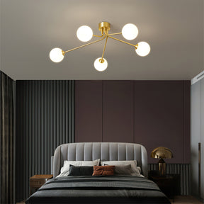 Lampe de Plafond Atmosphérique en Laiton - Design Minimaliste et Éclairage Raffiné