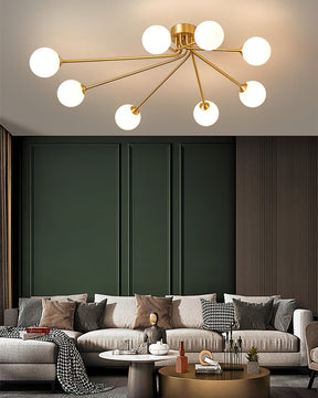 Lampe de Plafond Atmosphérique en Laiton - Design Minimaliste et Éclairage Raffiné