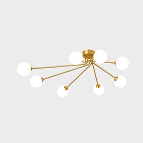 Lampe de Plafond Atmosphérique en Laiton - Design Minimaliste et Éclairage Raffiné