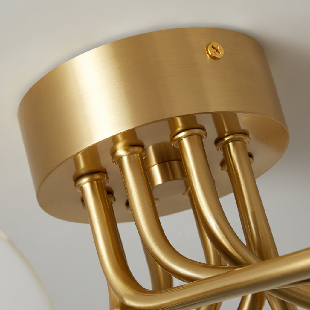 Lampe de Plafond Atmosphérique en Laiton - Design Minimaliste et Éclairage Raffiné