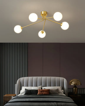 Lampe de Plafond Atmosphérique en Laiton - Design Minimaliste et Éclairage Raffiné
