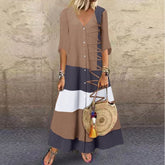 Robe Longue à Rayures pour Femmes - Élégante et Confortable pour Événements