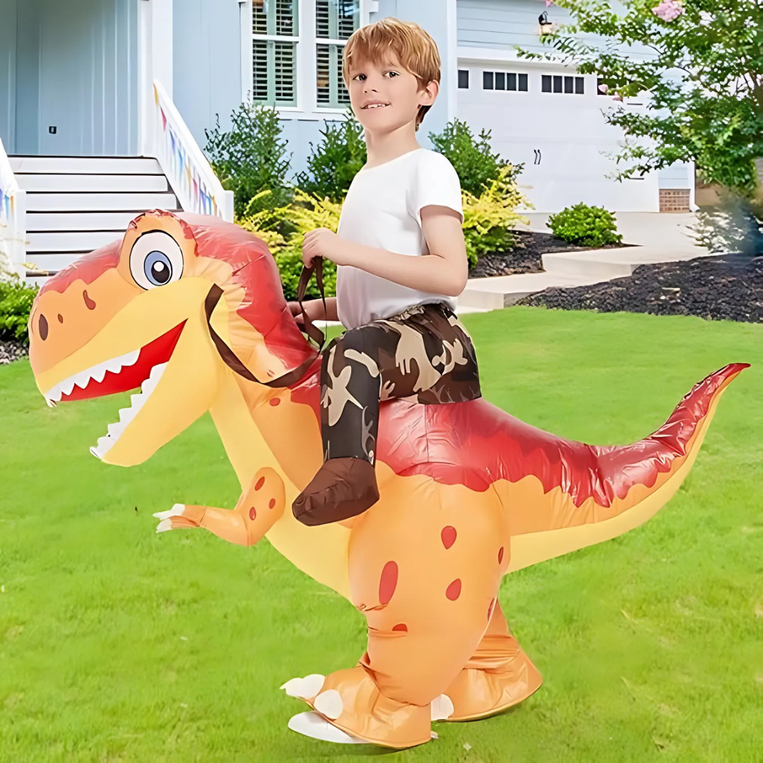Costume de Dinosaure Gonflable Enfant - T-Rex à Enfourcher avec Ventilateur