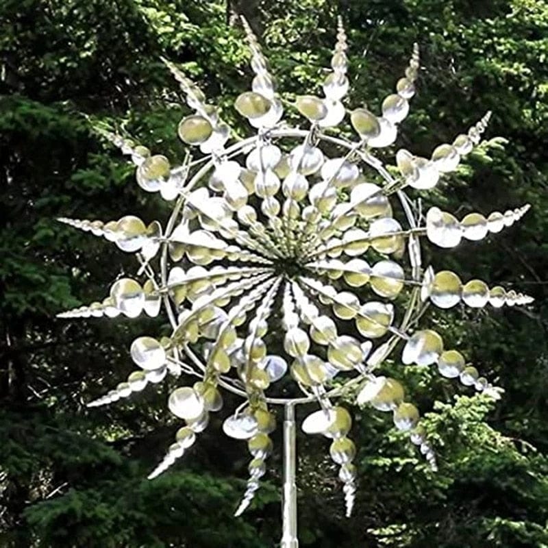 Moulin à Vent en Métal Coloré - Décoration Animée pour Jardin Extérieur