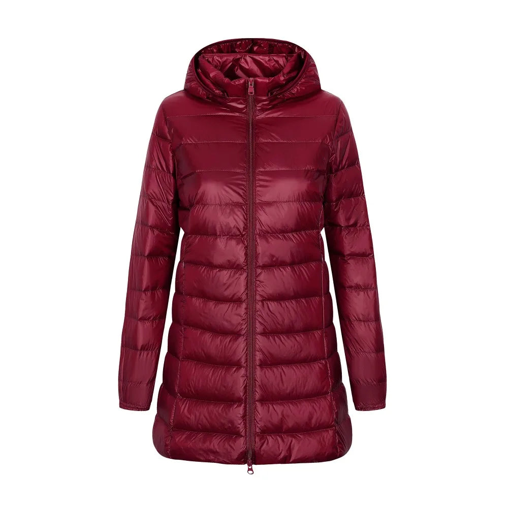 Veste d'Hiver en Duvet pour Femmes - Capuche et Poches Pratiques